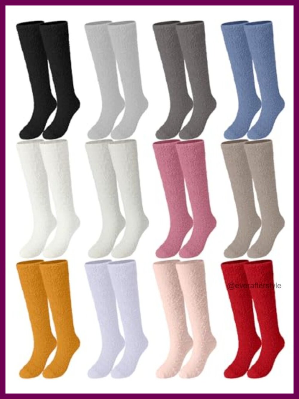 Knee High Fuzzy Slipper Socks Coral Velvet Warm Winter Women 12 Pairs